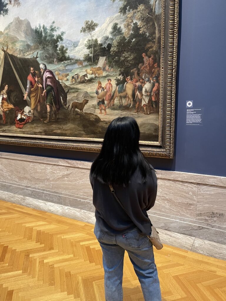 Looking at a painting at the Cleveland Museum of Art