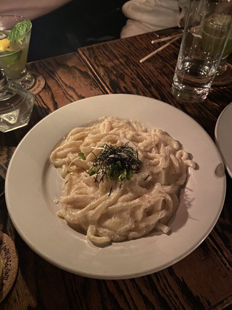 creamy roe pasta at Tomi Jazz